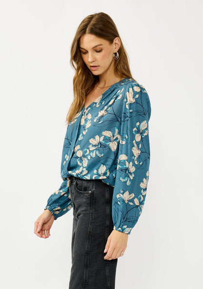 Trailing Blossom Surplice Top