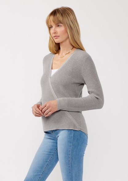 Casey Waffle Knit Wrap Sweater