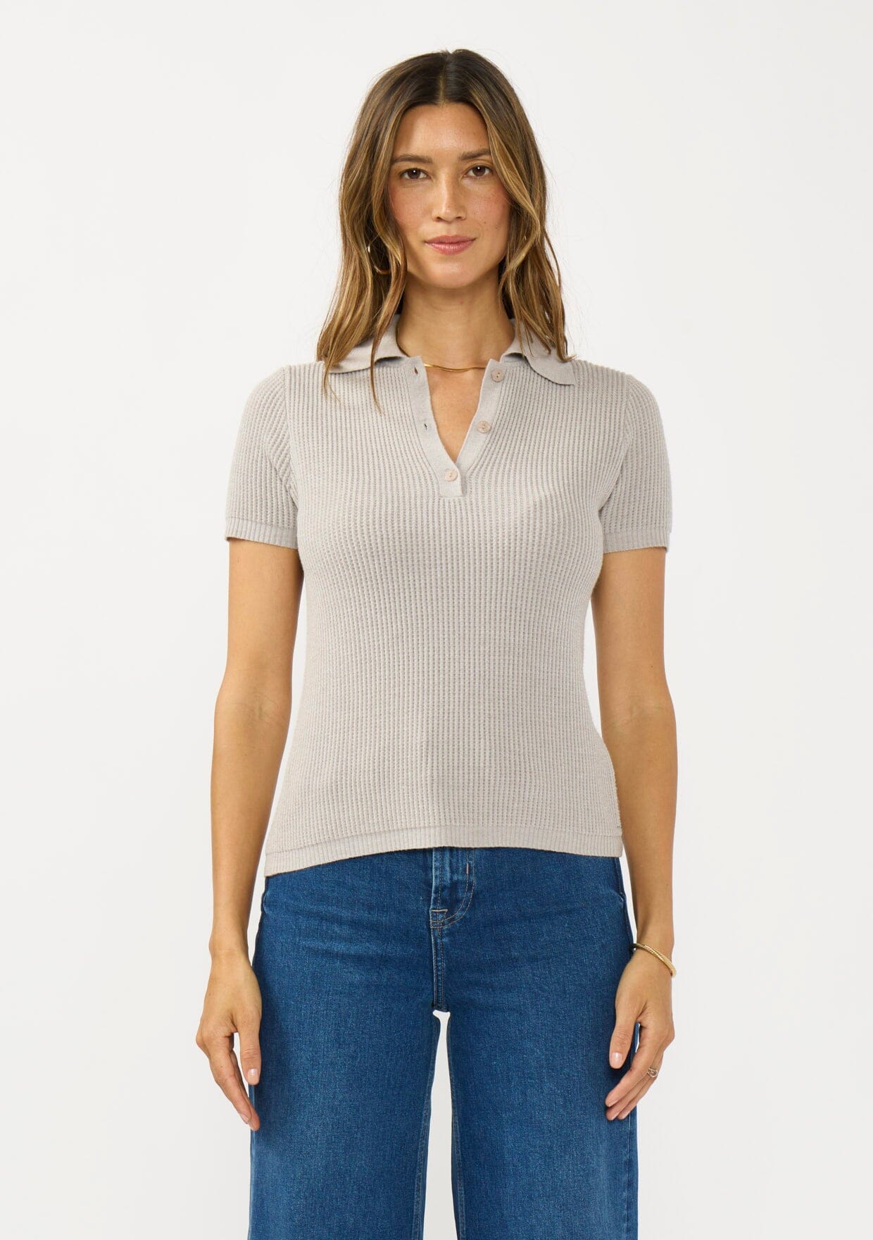 Lynn Waffle Knit Polo