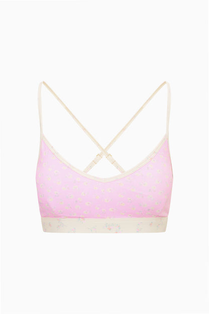 Jolanda Ditsy Floral Sports Bra - POLAROID ROSE