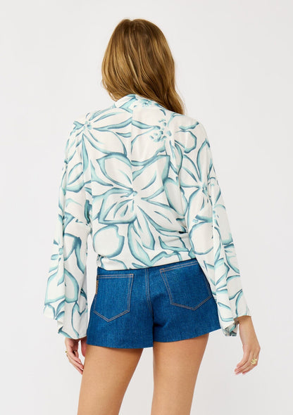 Hidden Island Tie Front Top