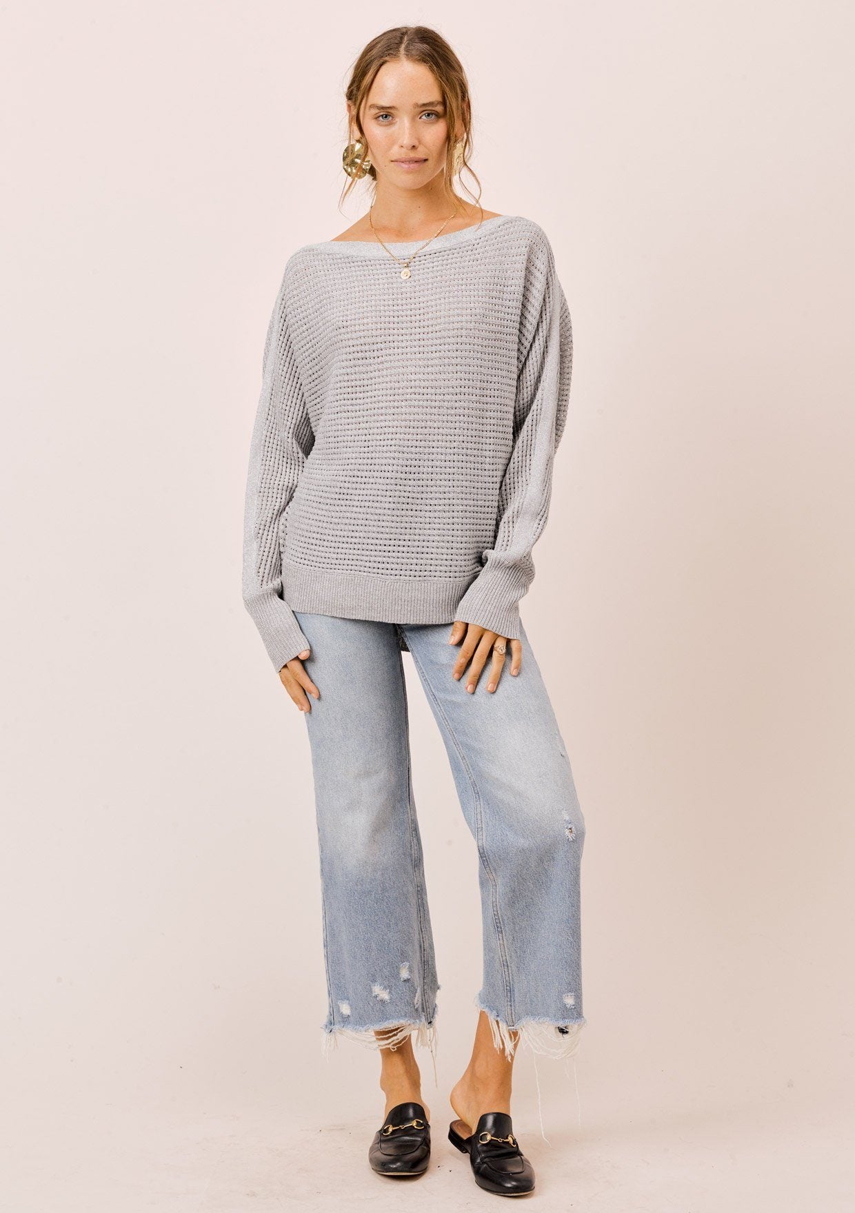 Juliet Metallic Boatneck Sweater