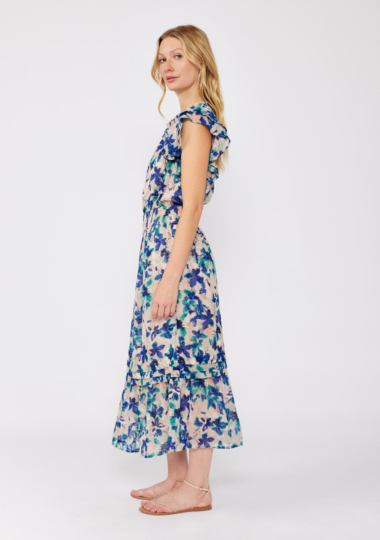 Serene Floral Midi Dress