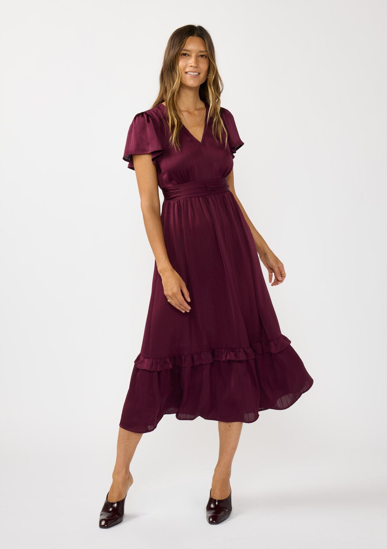 Bordeaux Midi Dress