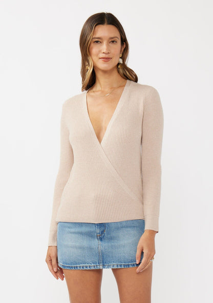 Casey Waffle Knit Wrap Sweater