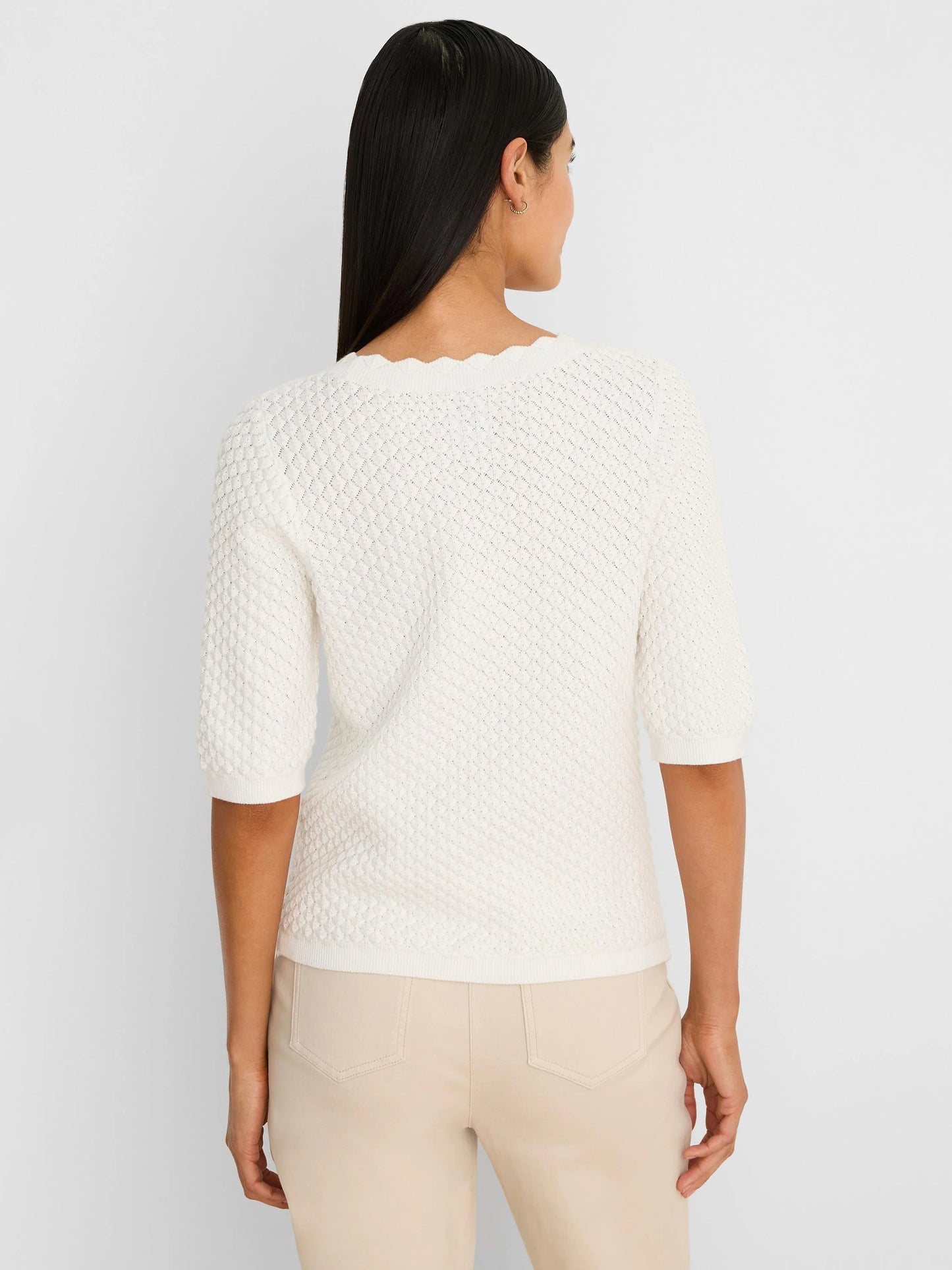 Scallop Texture Sweater Tee