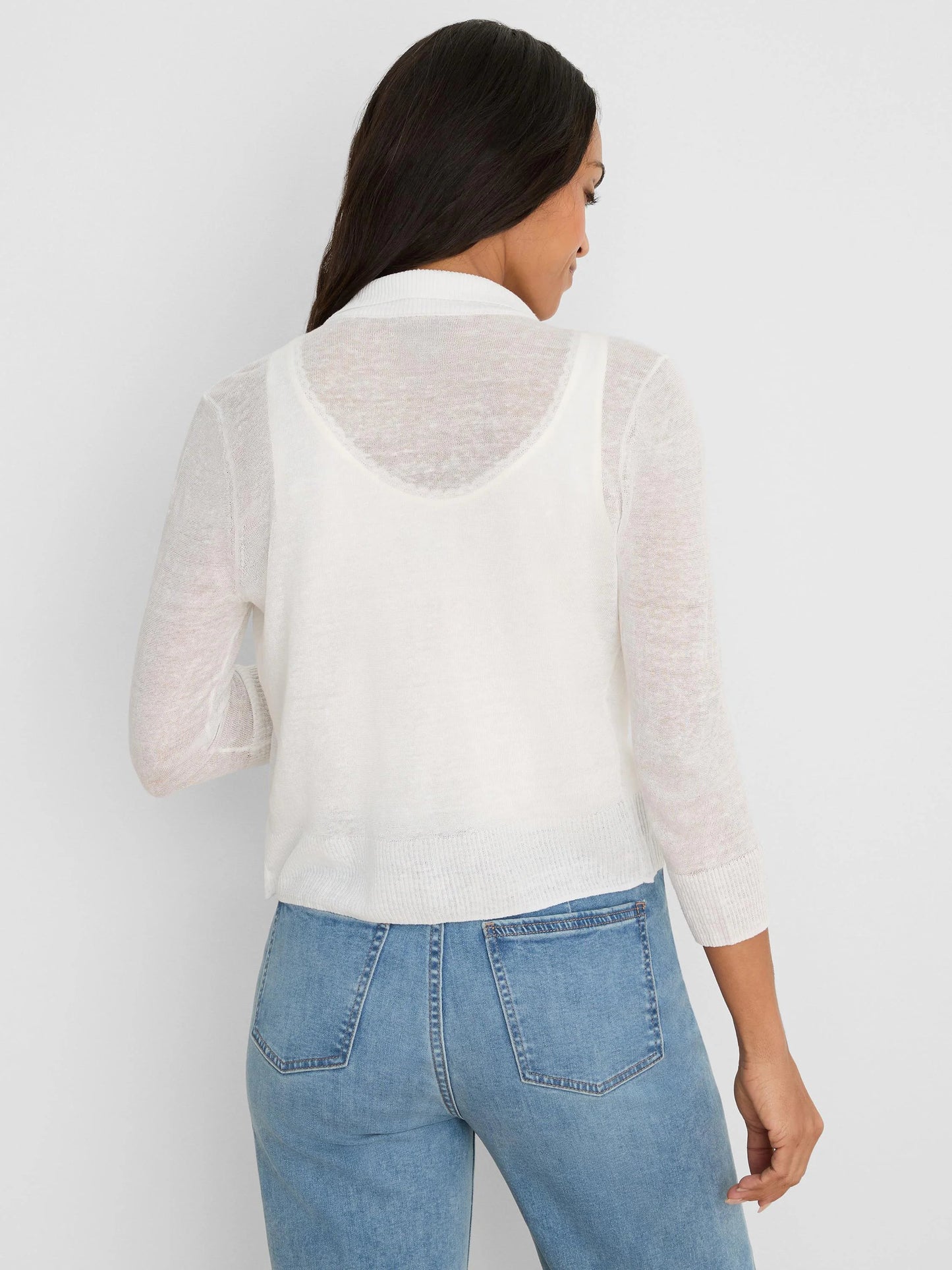 Featherknit Collared Cardigan