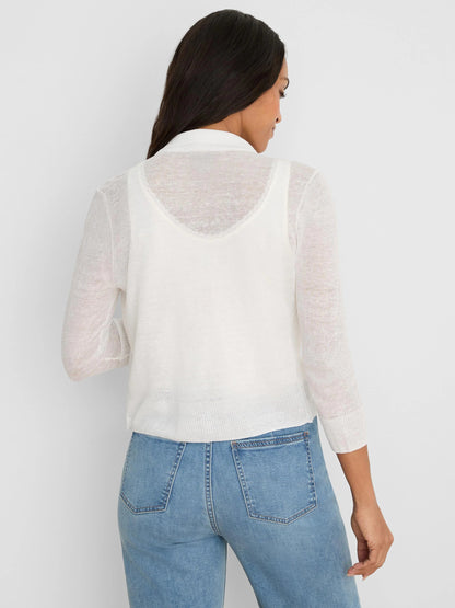 Featherknit Collared Cardigan