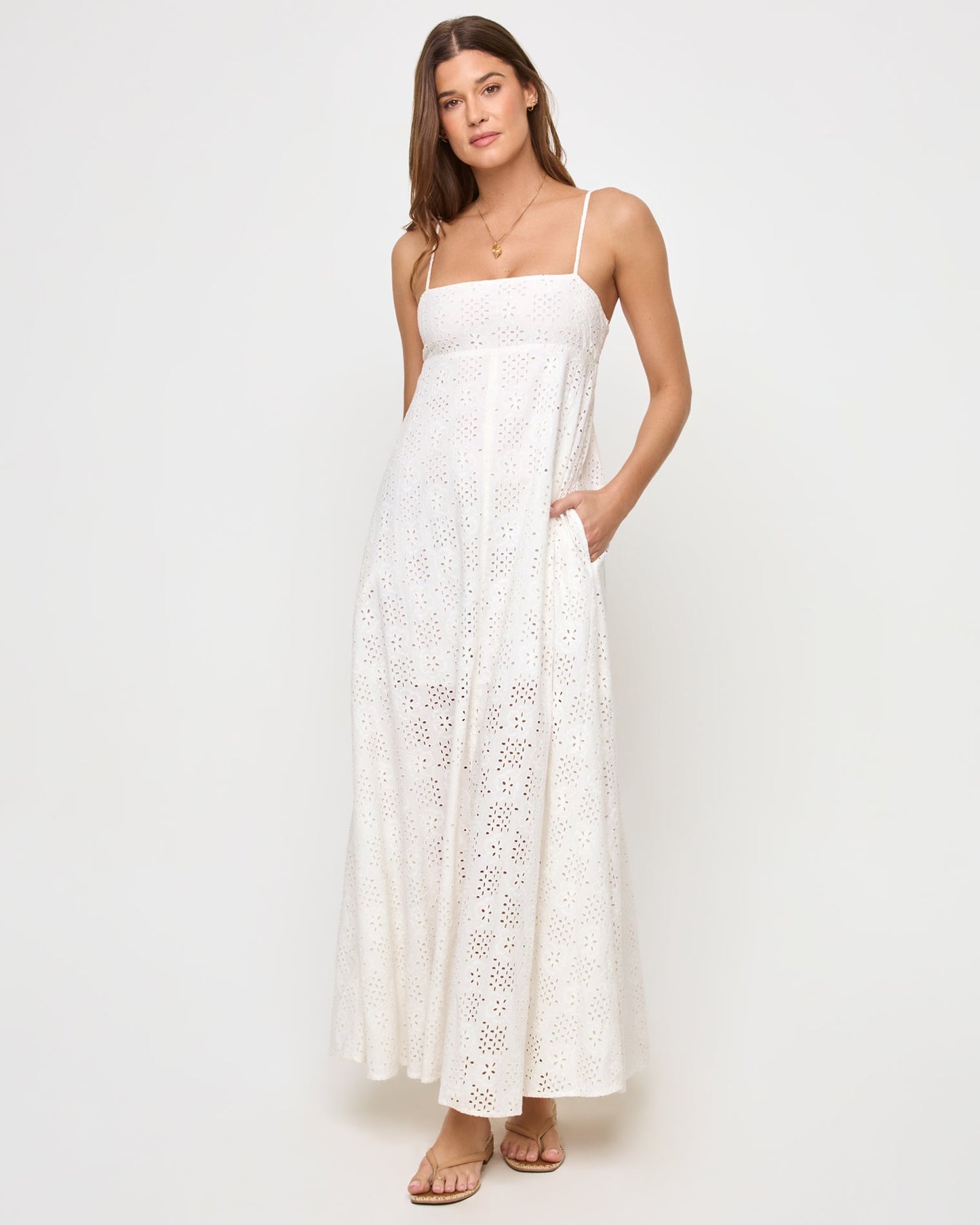 Raveena Dress - Eyelet Cream