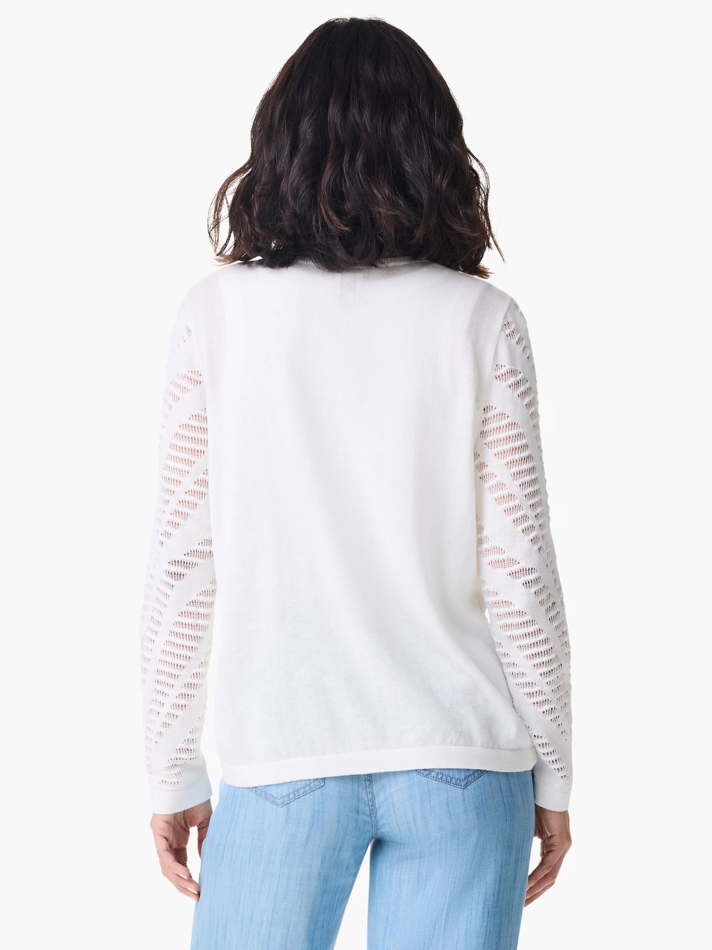 Placed Pointelle Pullover Sweater