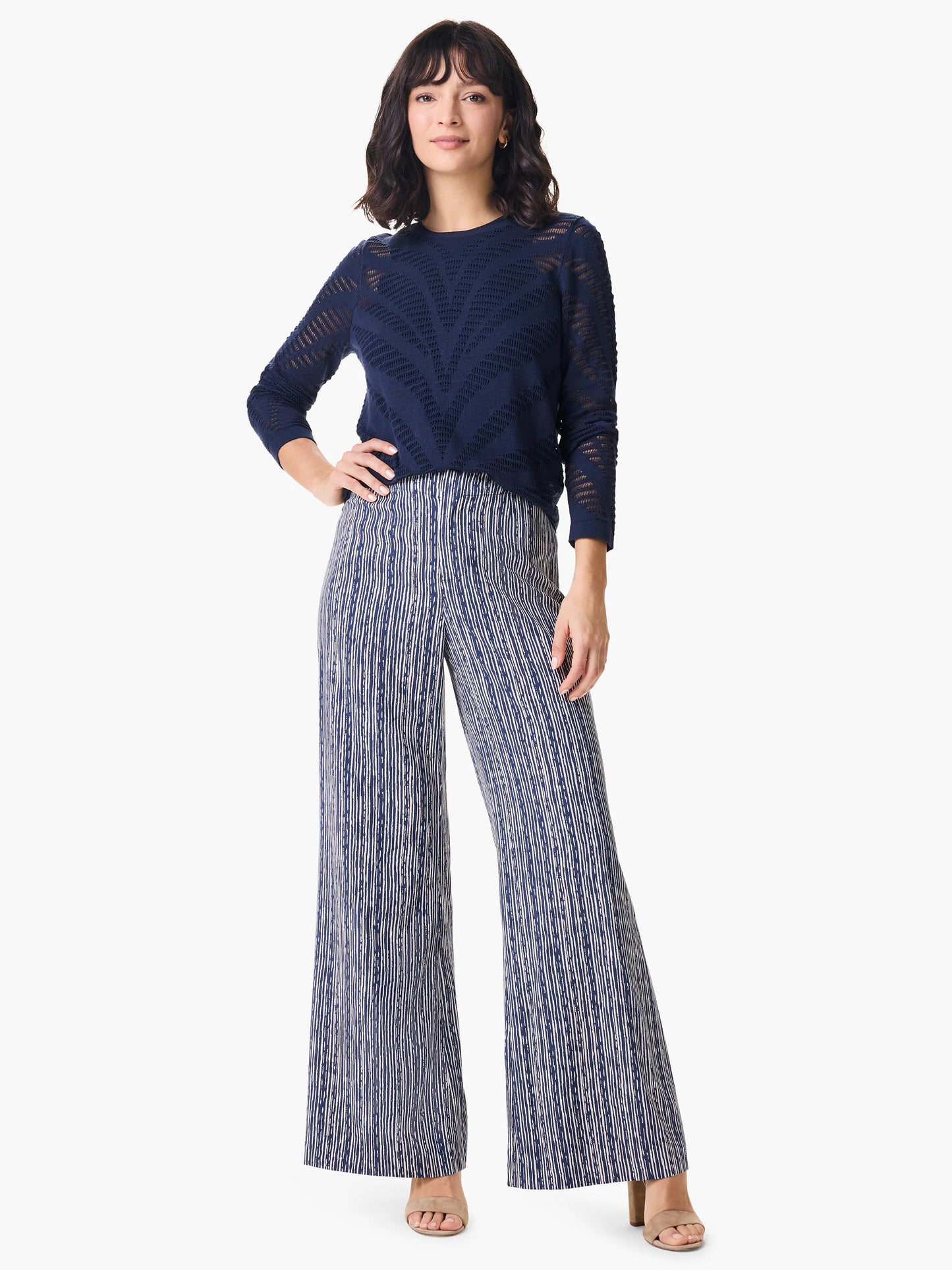 Placed Pointelle Pullover Sweater