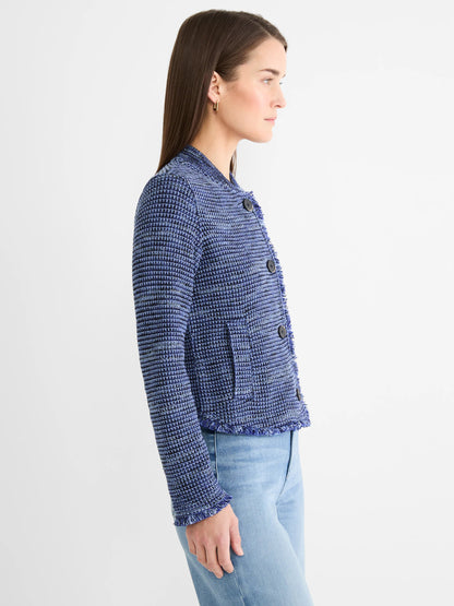 Fringe Knit Bomber Jacket