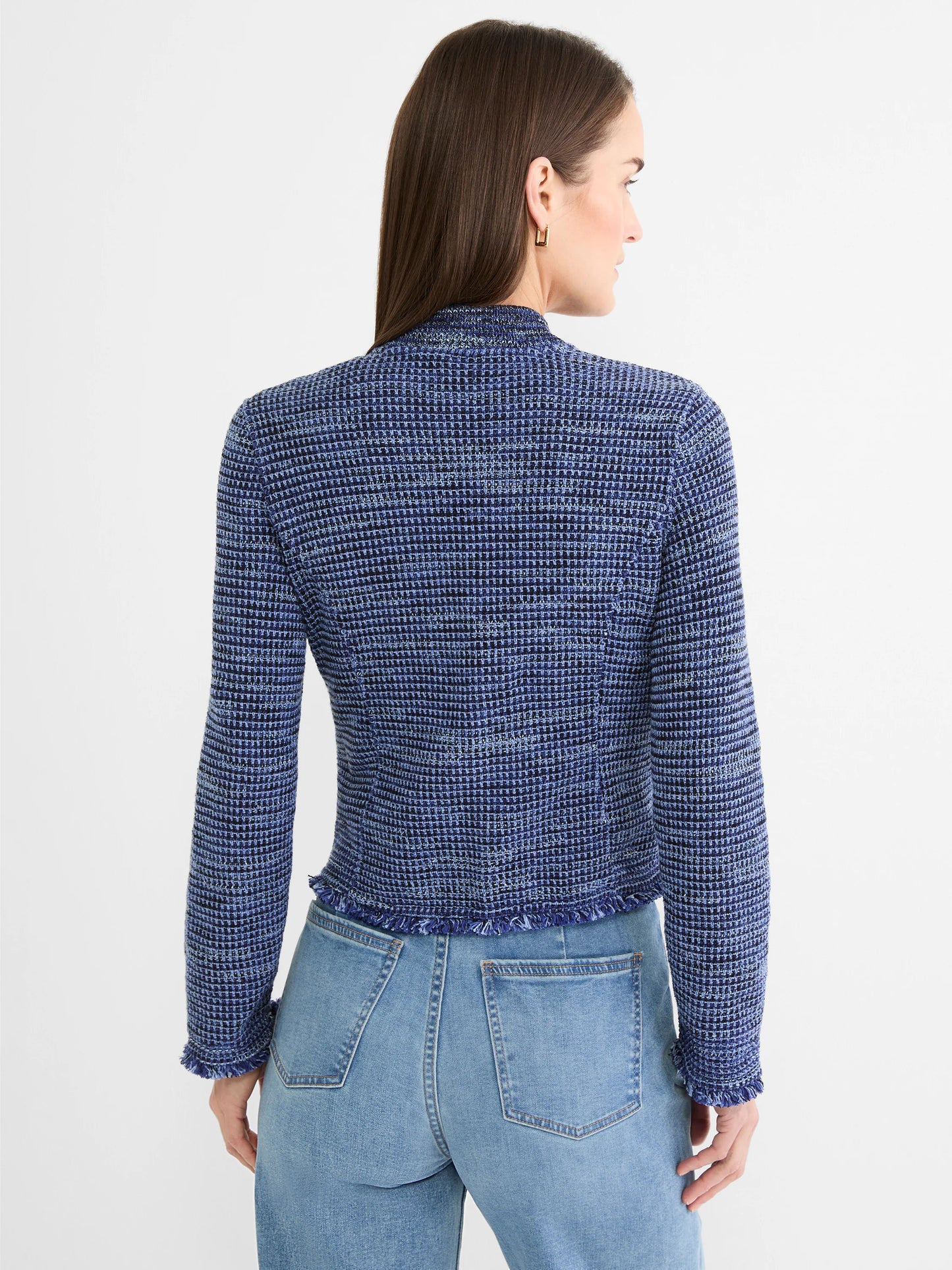 Fringe Knit Bomber Jacket
