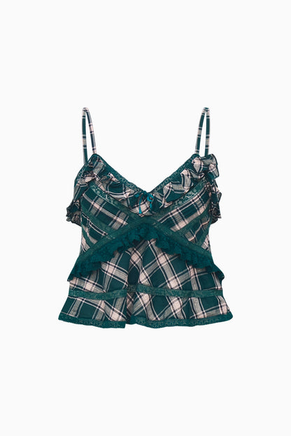 Sormina Tartan Cotton Top - MISTLETOE KISS