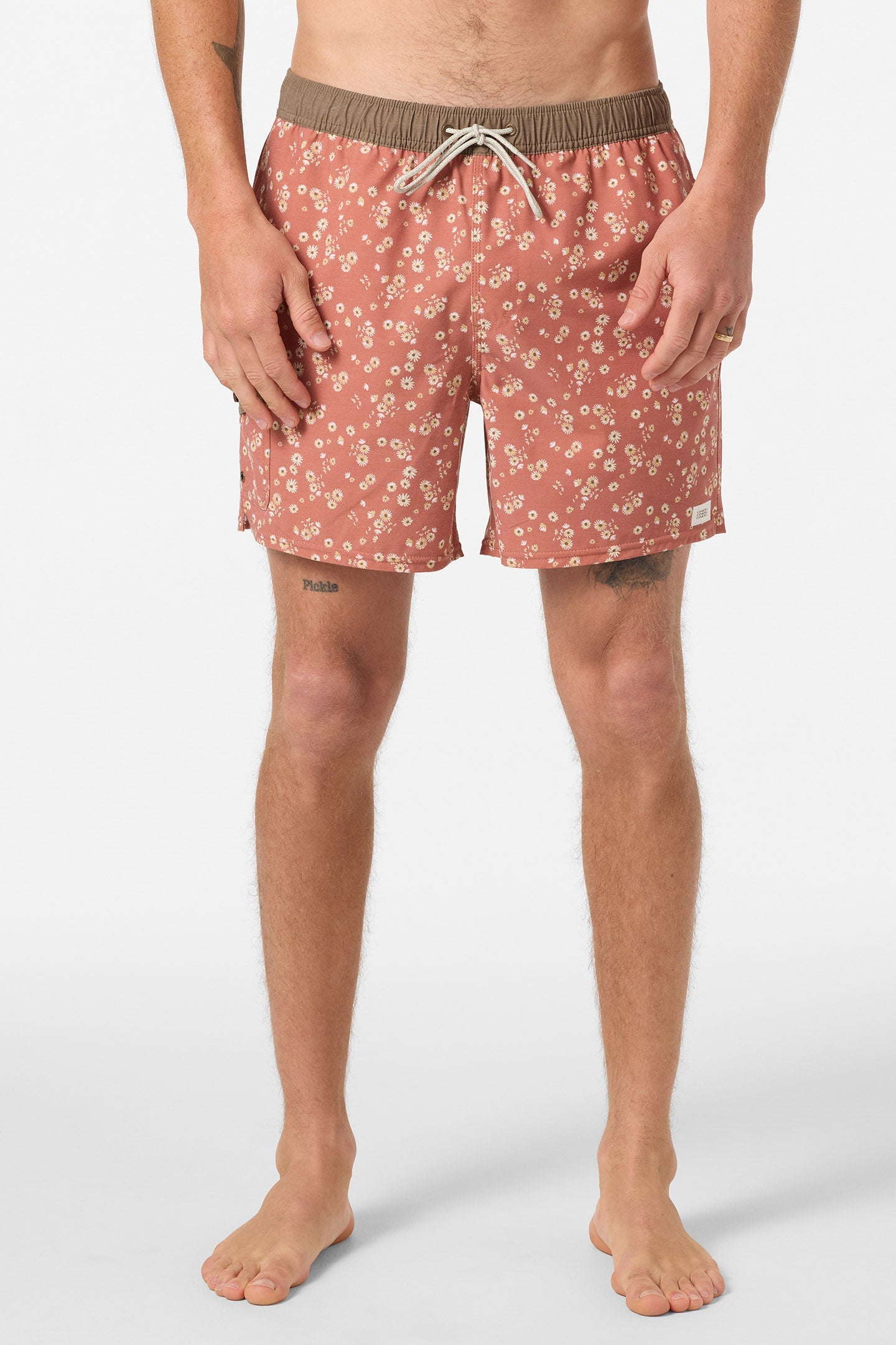 Hermosa Retro 17" Elastic Waist Swim Trunks