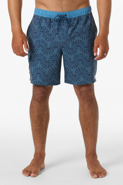 Hermosa Retro Elastic Waist 17" Swim Trunks
