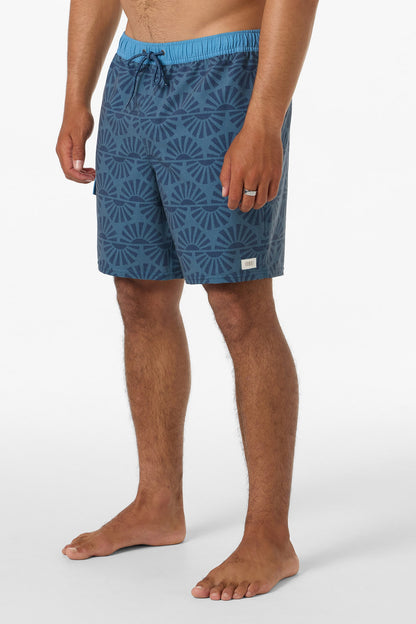 Hermosa Retro Elastic Waist 17" Swim Trunks