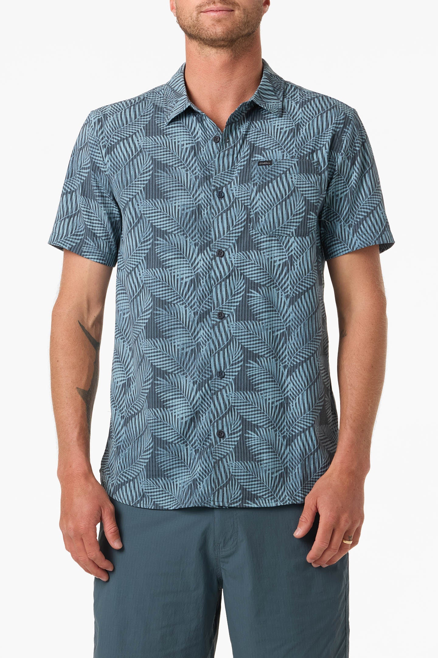 TRVLR Perforated Printed Standard Fit Shirt