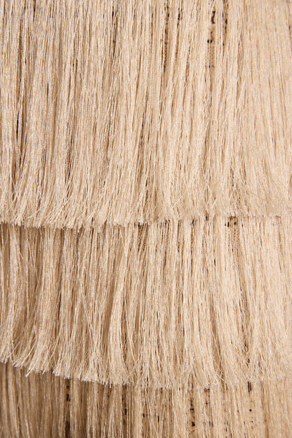 Sunwoven Natural Fringe Mini Skirt