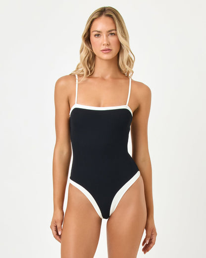 Tess One Piece Swimsuit - Black-Cream
