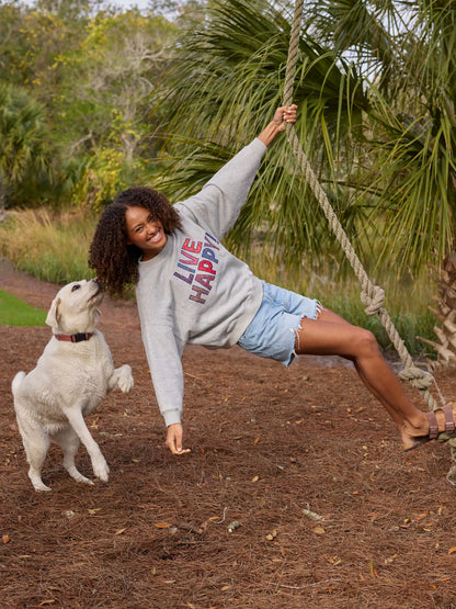 Marlowe Applique Sweatshirt - Live Happy