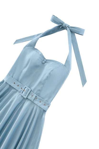 Daisy Light Blue Halter Dress
