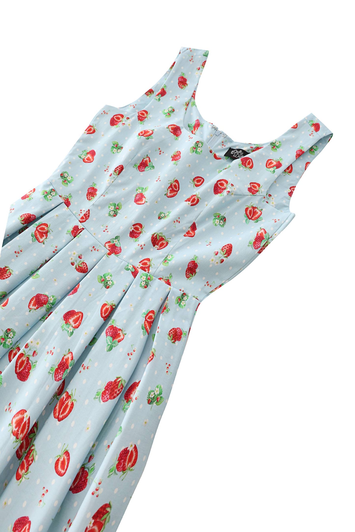 Ophelia Light Blue Strawberry Midi Dress