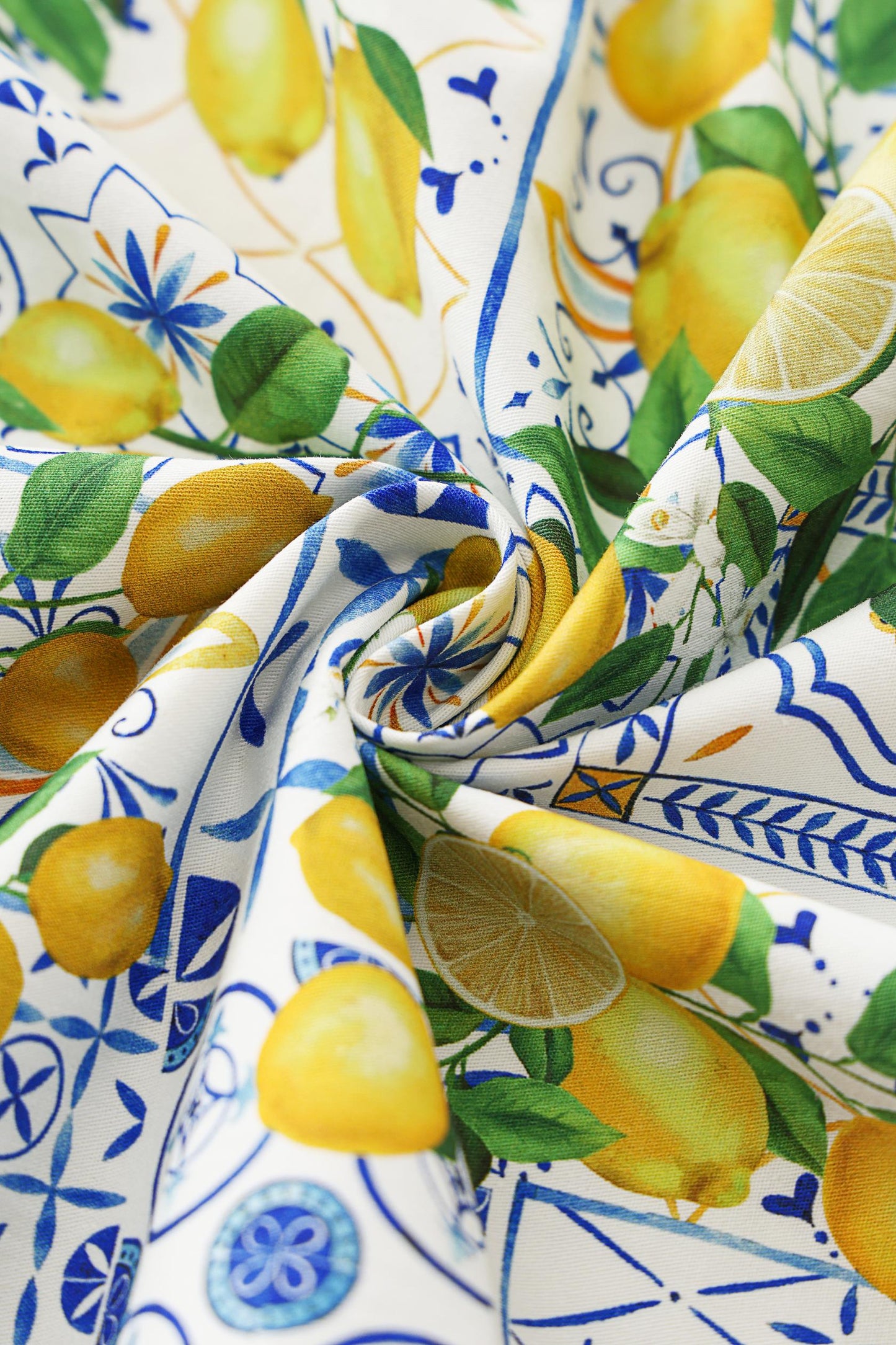Ophelia Mediterranean Lemon Midi Dress