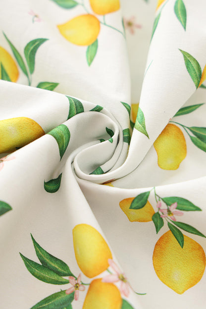 Ophelia White Lemon Midi Dress