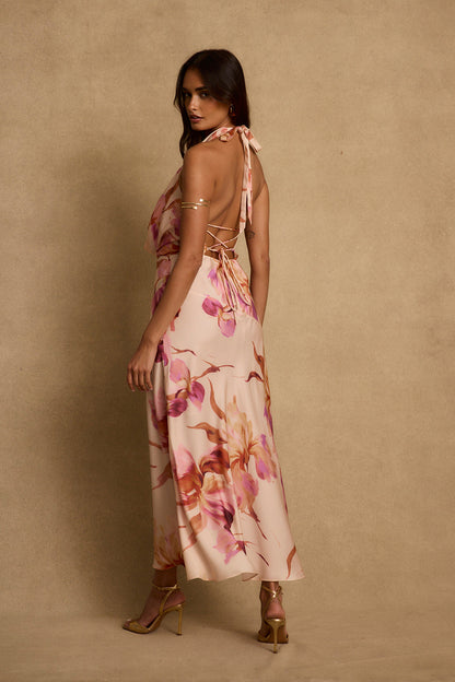 Valentina Light Pink Floral Maxi Dress