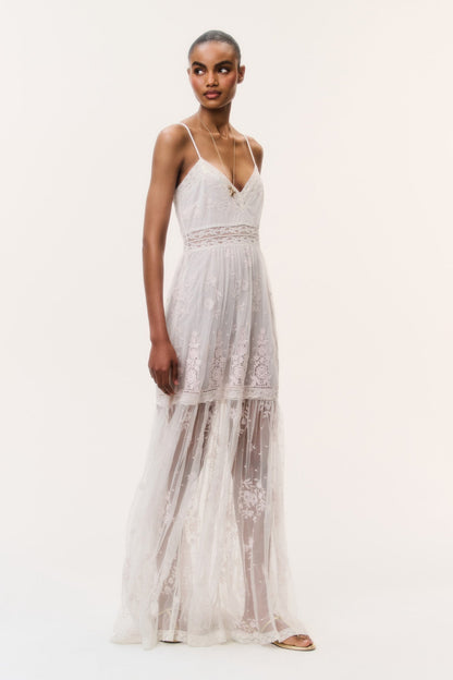 Valmy Embroidered Tulle Maxi Dress
