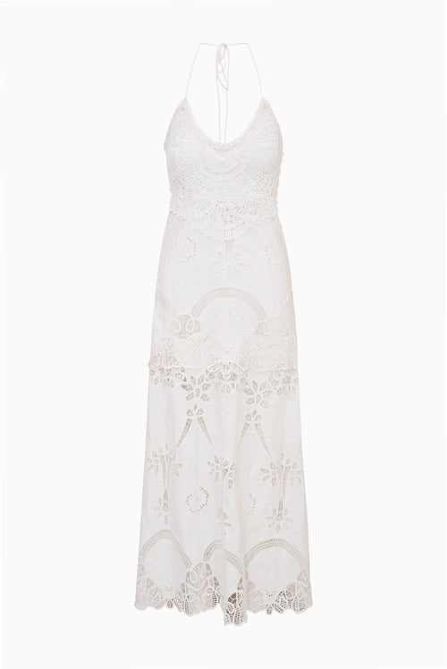 Veyla Crochet Eyelet Maxi Dress