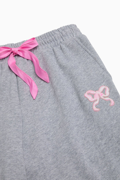 PINK x LoveShackFancy Wide-Leg Sweatpants - VS MEDIUM HEATHER GREY