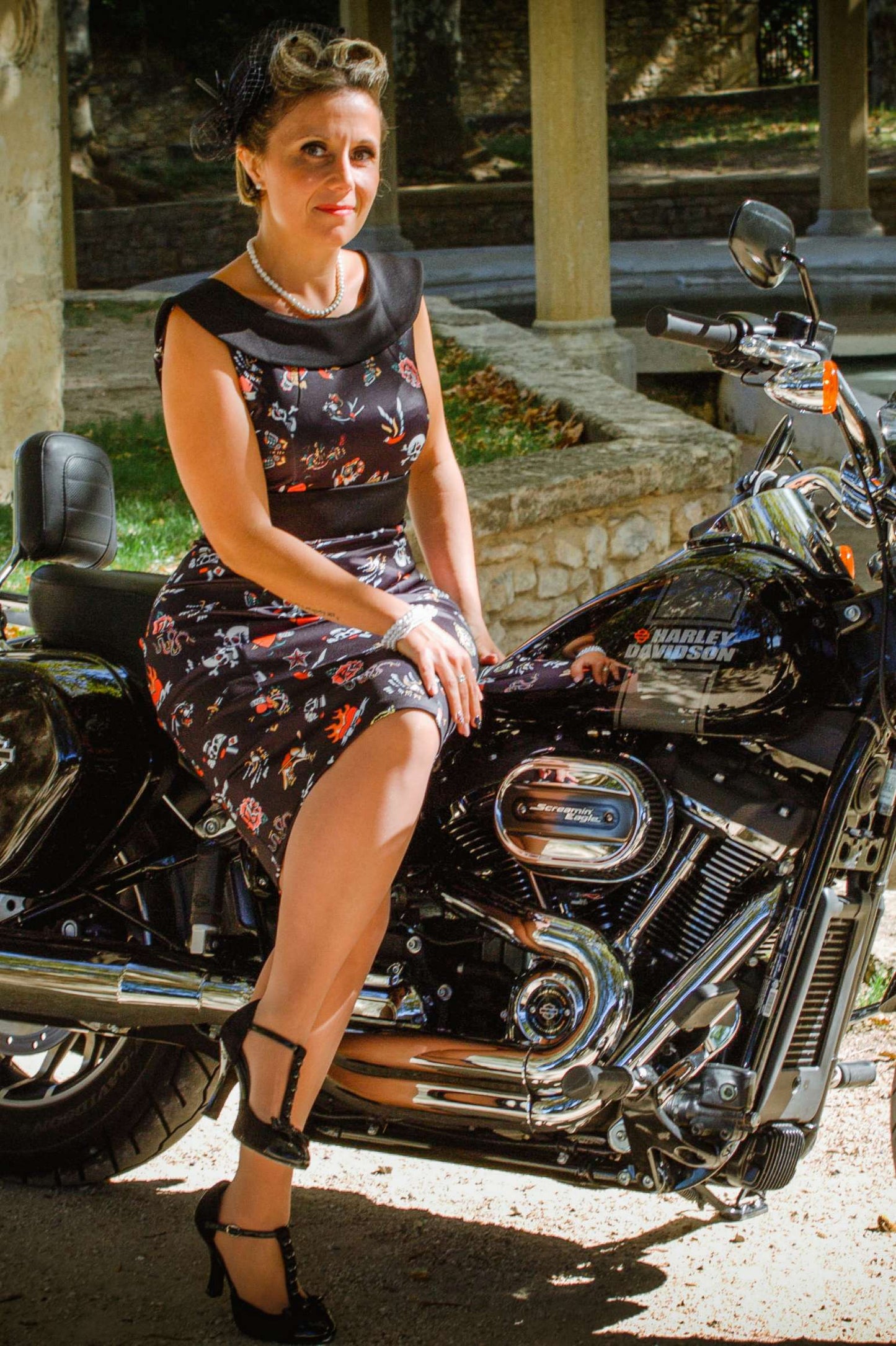 Darla Old School Tattoo Wiggle Dress
