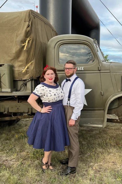 Darlene Nautical Navy & White Swing Dress
