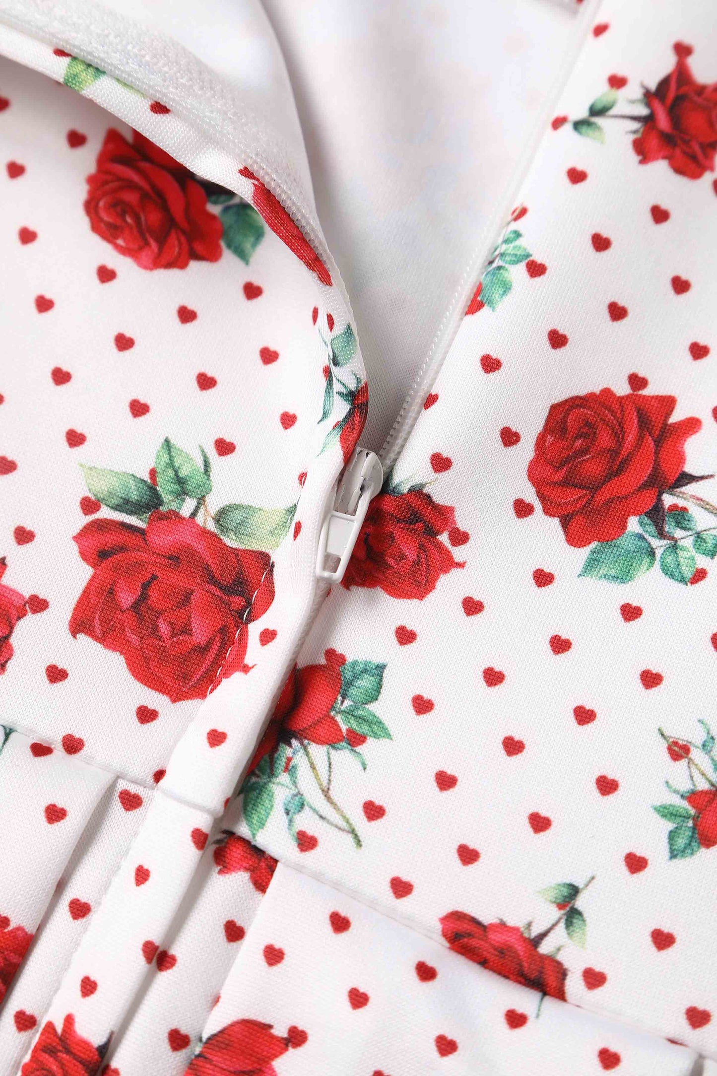 Amanda Retro Red Hearts & Roses Swing Dress