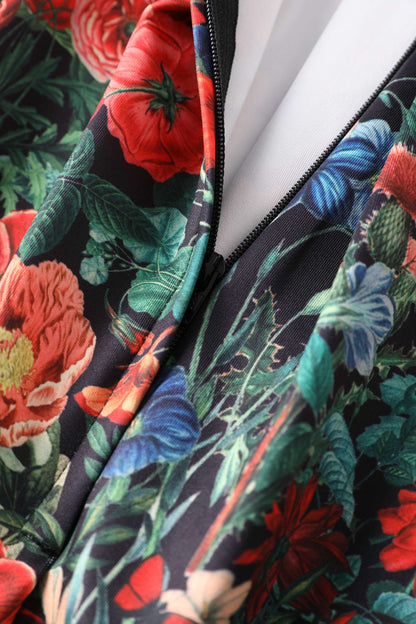 Aisley Forest Fox Floral Midi Skirt