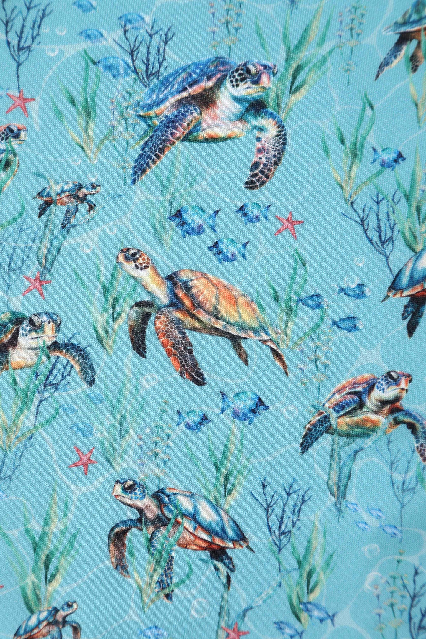 Amanda Aquamarine Turtle Print Flared Dress