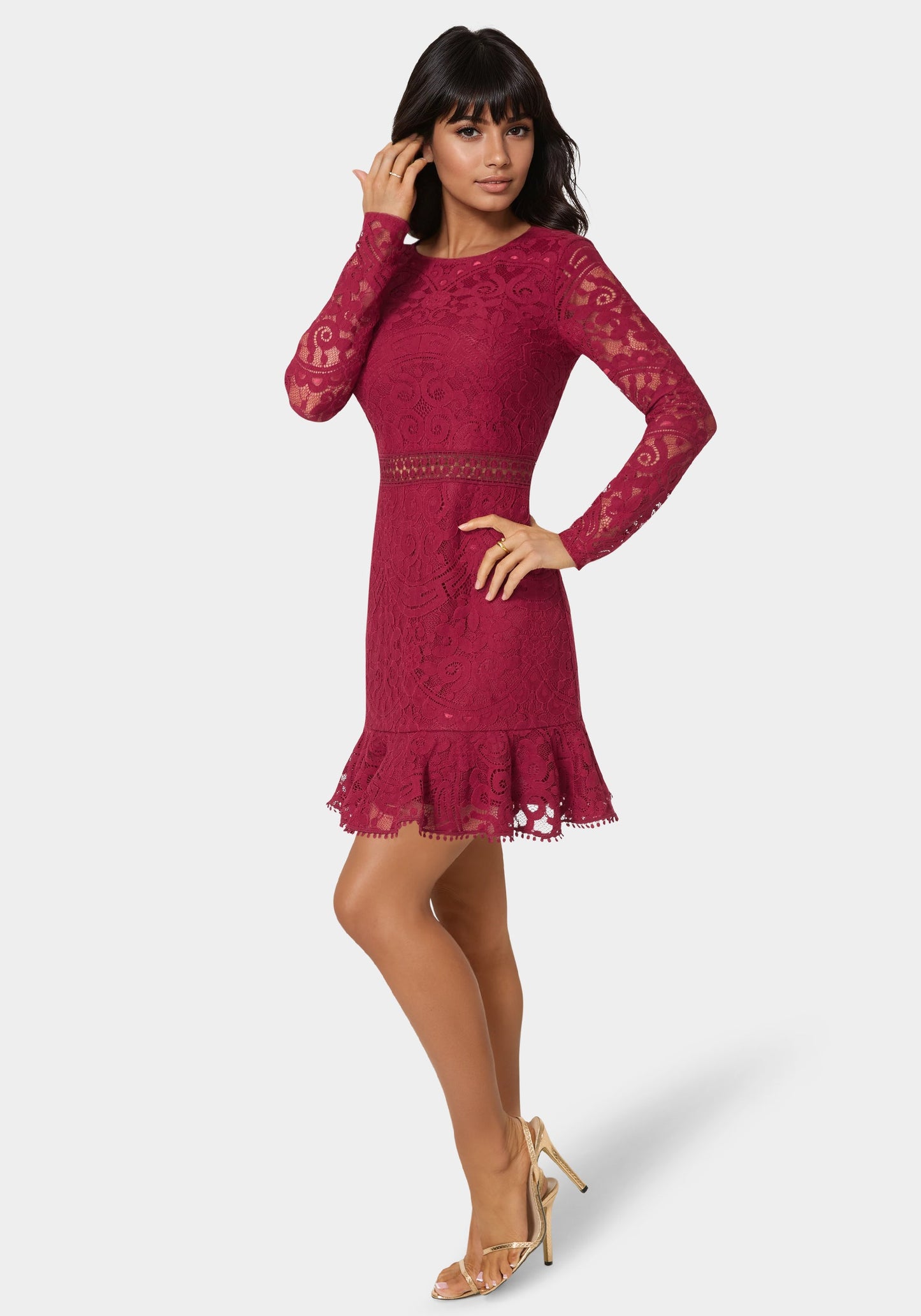 Open Back Lace Mini Dress