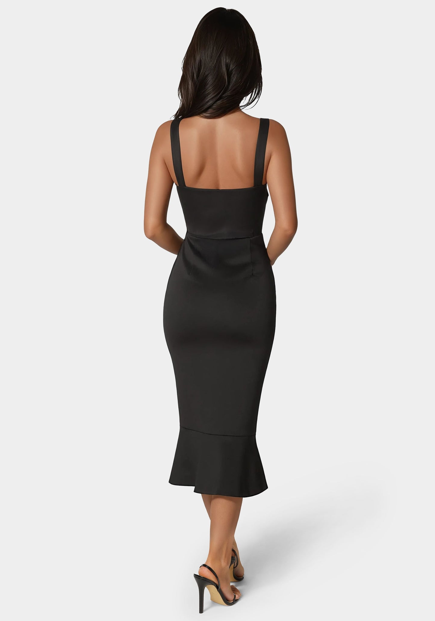 Scuba Bustier Ruffle Wrap Dress