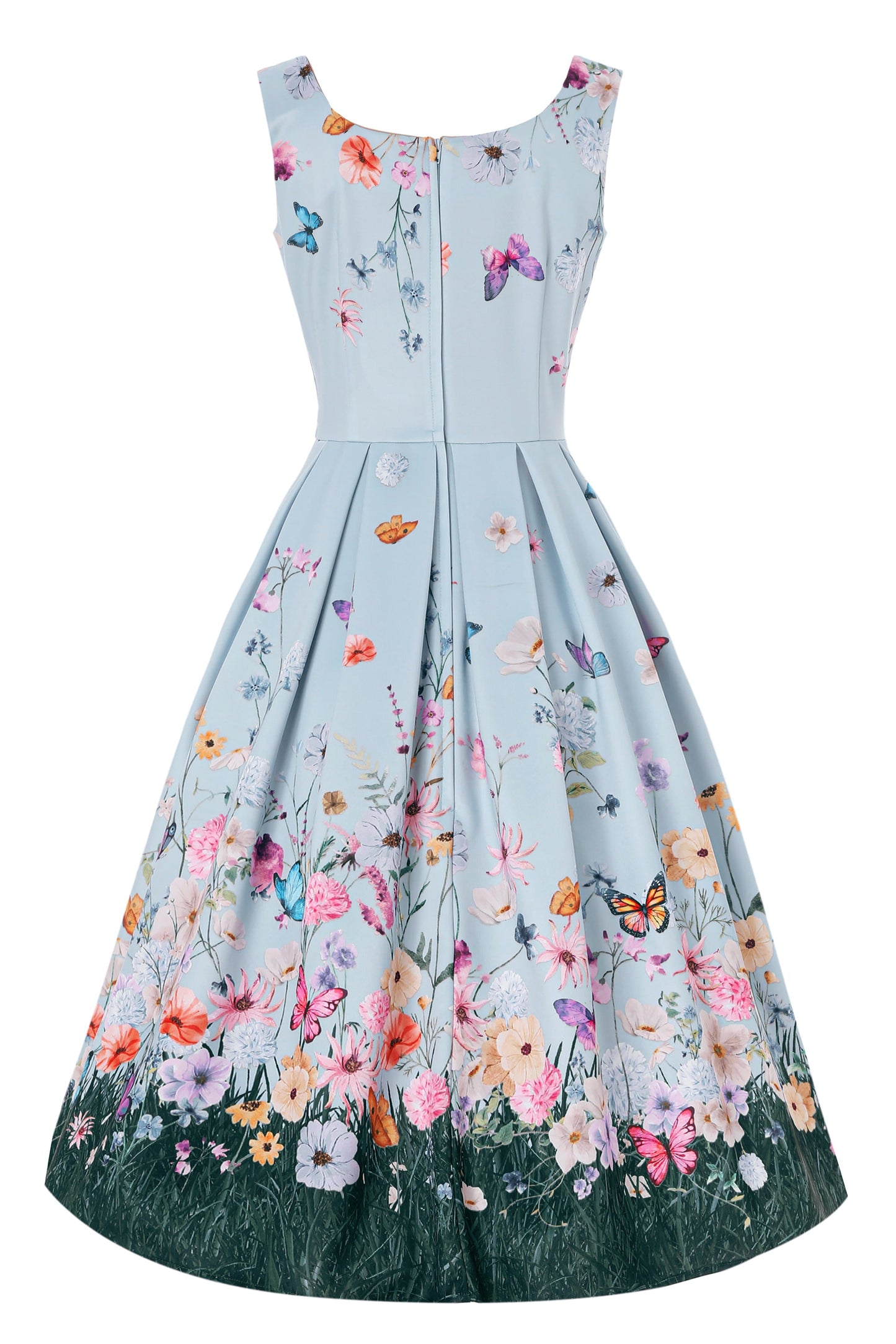 Amanda Butterfly Field Dress In Blue