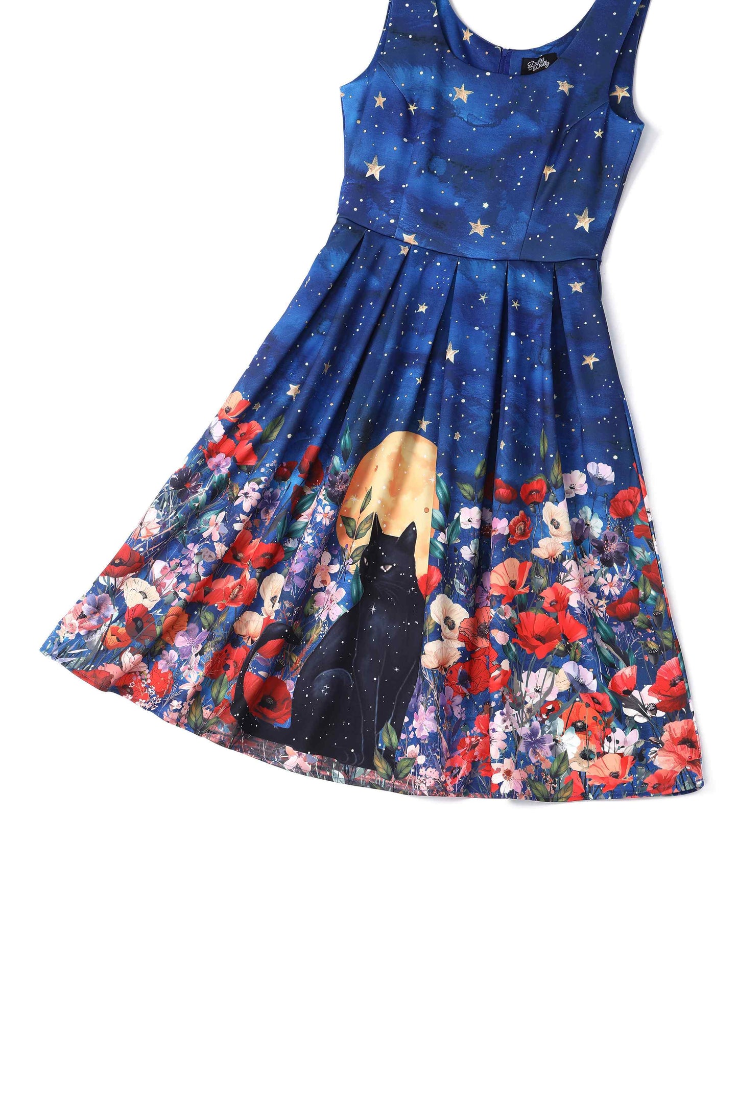 Amanda Black Cat Midnight Garden Swing Dress