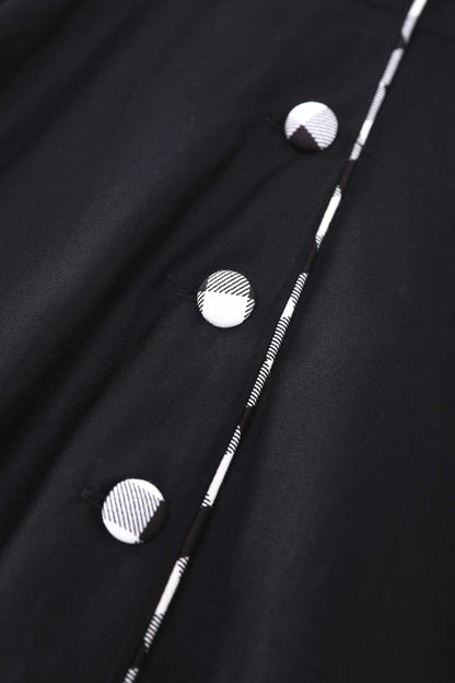 Mollie Black Full Circle Shirt Dress With Gingham