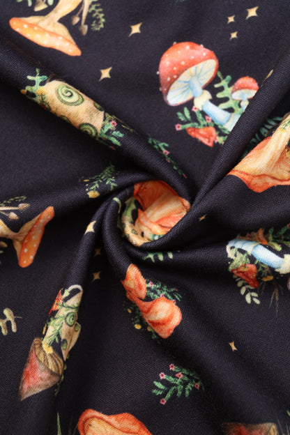 Matilda Black Mushroom Wrap Dress