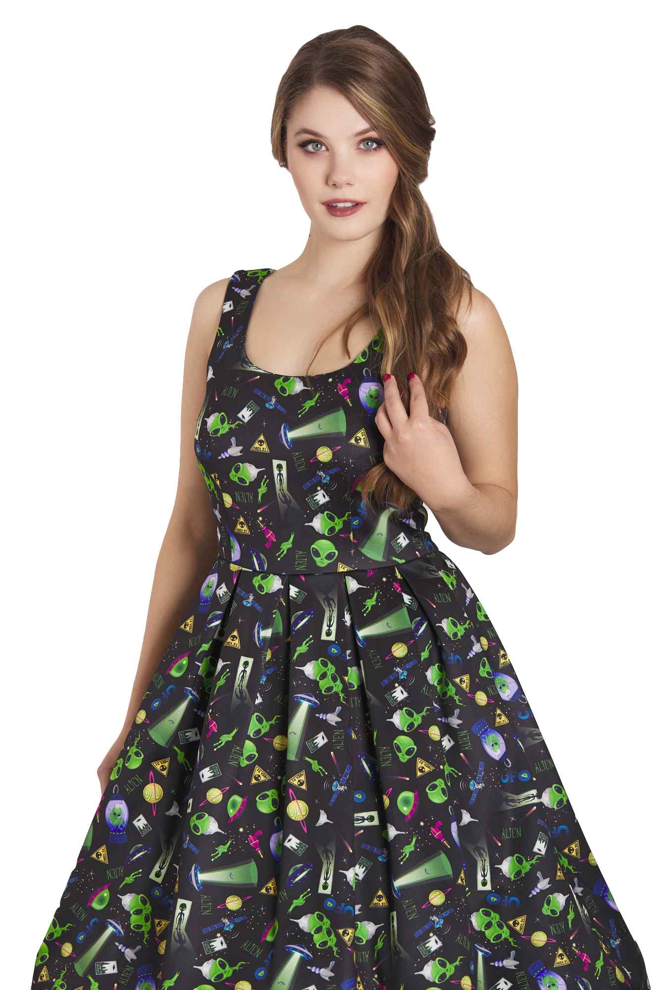 Amanda Black UFO & Alien Swing Dress