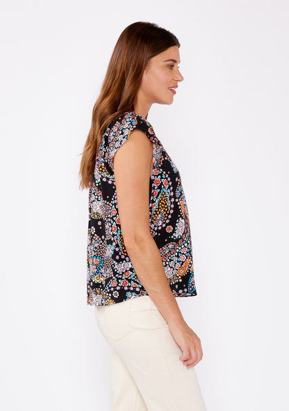 Moonlit Bouquet Flutter Sleeve Top