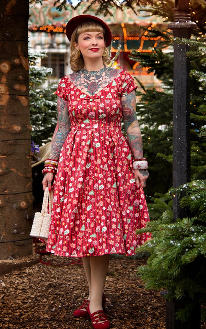 Lily Christmas Gingerbread Cookie Off Shoulder Dress