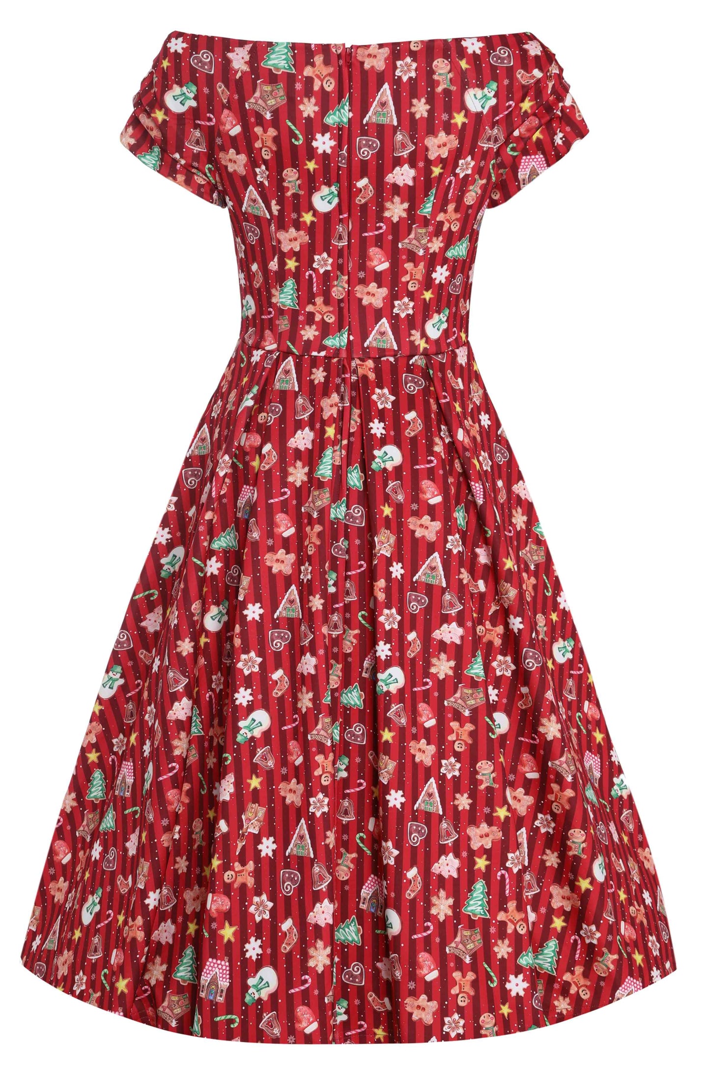 Lily Christmas Gingerbread Cookie Off Shoulder Dress