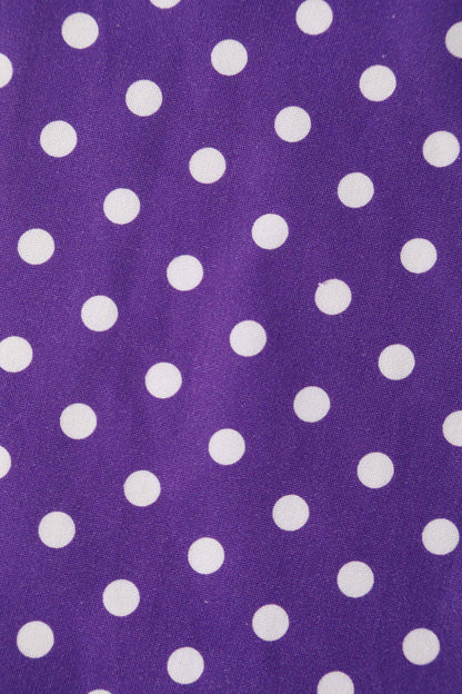 May Crossover Bust Purple White Polka Dot Dress