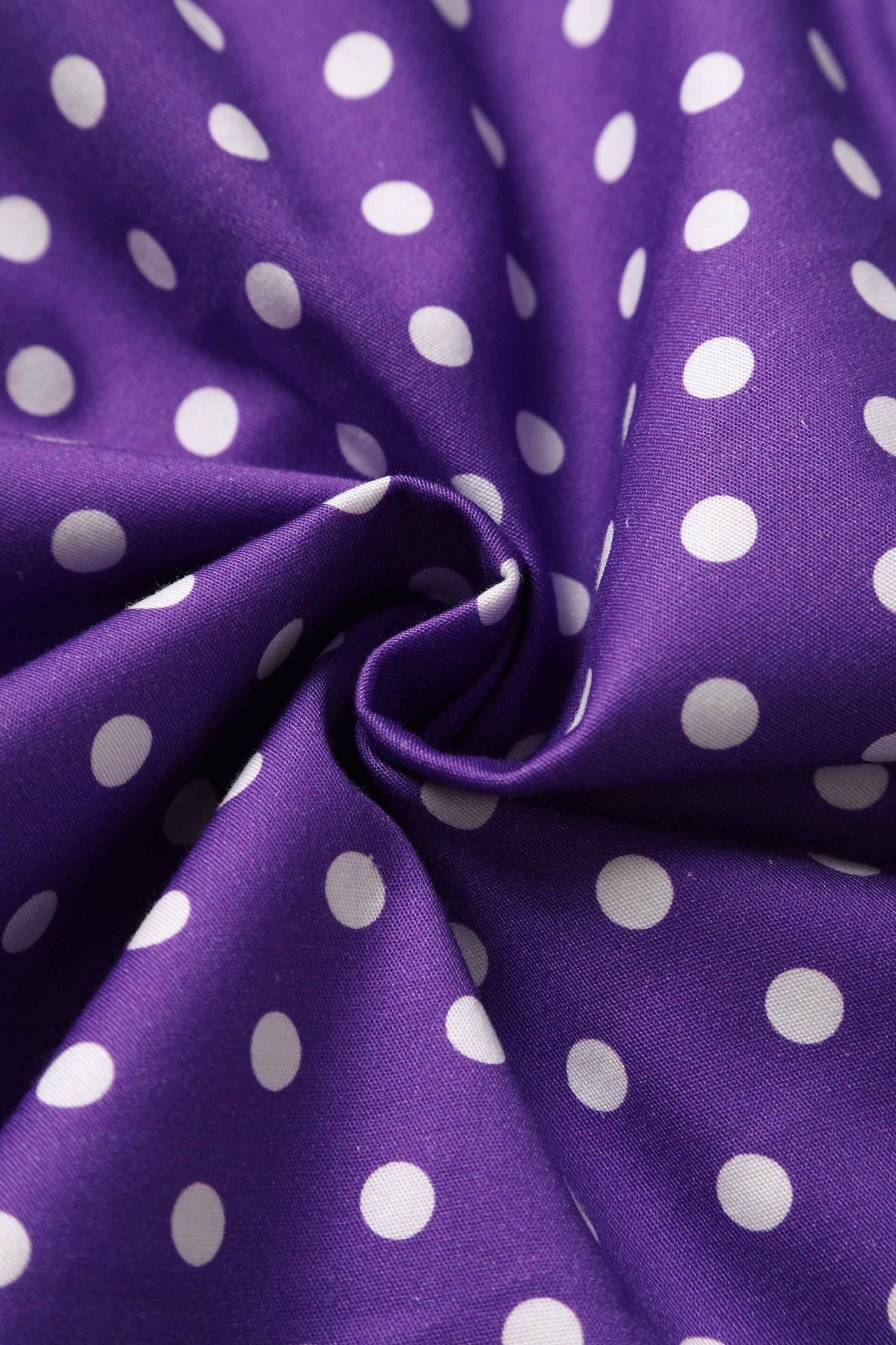 May Crossover Bust Purple White Polka Dot Dress